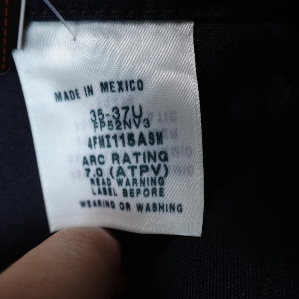 NEW Workrite FR Pants Mens 35X32 Blue Fire Flame Resistant Nomex Aramid Work